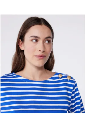 Petit Bateau Maglietta A Righe In Cotone A Maniche Lunghe Donna Taglie XL