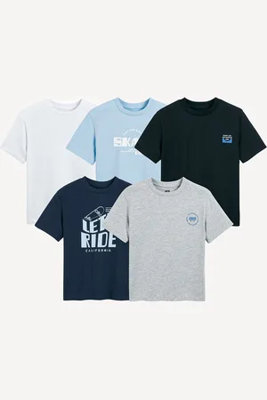 La Redoute Confezione Da 5 T-shirt Con Scritte Varie Bambino Taglie 4 anni - 102 cm