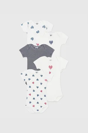 Petit Bateau Confezione Da 5 Body Maniche Corte Taglie 3 mesi - 60 cm