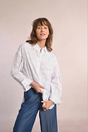 Molly Bracken Camicia Ricamata A Maniche Lunghe Donna Taglie M