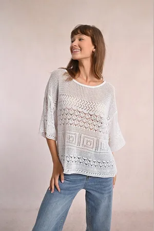 Molly Bracken Maglia Traforata, Maniche A 3/4