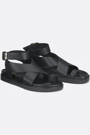 La Redoute Sandali Infradito In Pelle Con Zeppa, Cinturino Alla Caviglia Donna Taglie 36