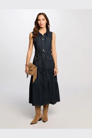 Morgan Abito Lungo Dritto In Denim Donna Taglie 42 (IT) - 38 (FR)