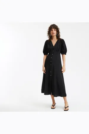 La Redoute Abito Lungo, Scollatura A V, Maniche Al Gomito Donna Taglie XS