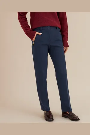ANNE WEYBURN Pantaloni Dritti, Vita Alta, Maglia Elasticizzata Donna Taglie 40 (IT) - 36 (FR)