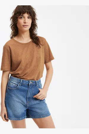 La Redoute T-shirt In Lino A Maniche Corte Girocollo Donna Taglie S
