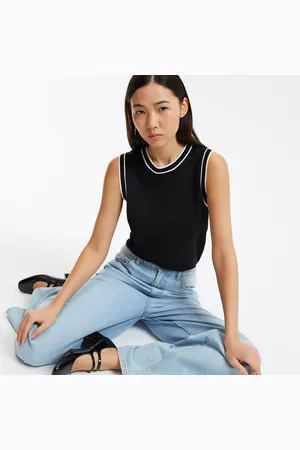 La Redoute Pull Girocollo Senza Maniche In Maglia Fine Donna Taglie S