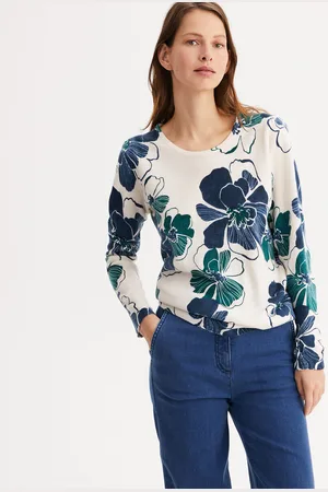 ANNE WEYBURN Pull Girocollo In Maglia Fine, Stampa Floreale Donna Taglie 38/40 (IT) - 34/36 (FR)