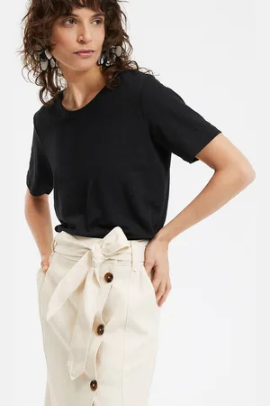 La Redoute T-shirt In Lino A Maniche Corte Girocollo Donna Taglie XS