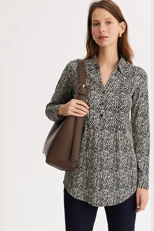 ANNE WEYBURN T-shirt Con Collo A Polo, Stile Tunica, Maniche Lunghe Donna Taglie 38/40 (IT) - 34/36 (FR)