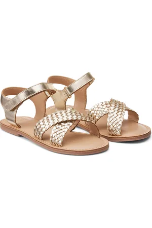 La Redoute Sandali Dorati In Pelle Intrecciata Bambina Taglie 26