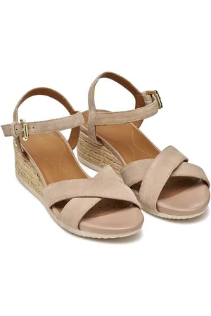 Geox Sandali Con Zeppa Ischia Corda, Pelle Donna Taglie 36