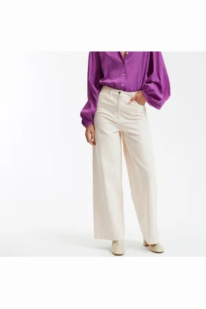 La Redoute Pantaloni Larghi A Vita Alta In Twill Di Cotone Donna Taglie 44 (IT) - 40 (FR)