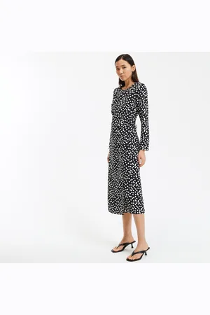 La Redoute Abito Lungo Dritto A Portafoglio A Pois Donna Taglie XS