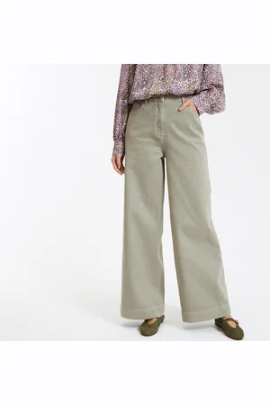 La Redoute Pantaloni Larghi A Vita Alta In Twill Di Cotone Donna Taglie 38 (IT) - 34 (FR)