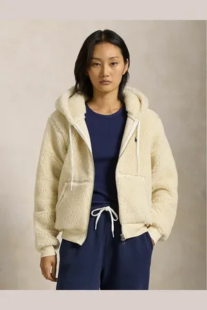 Ralph Lauren Felpa Con Cappuccio E Zip In Sherpa Donna Taglie L