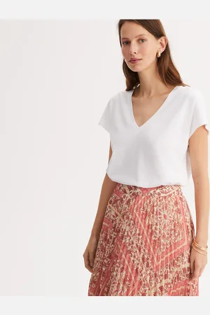 ANNE WEYBURN T-shirt Scollo A V, Maniche Corte Donna Taglie 54/56 (IT) - 50/52 (FR)