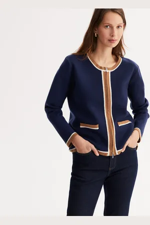 ANNE WEYBURN Cardigan A Girocollo In Maglia Fine Con Chiusura A Zip Donna Taglie 38/40 (IT) - 34/36 (FR)