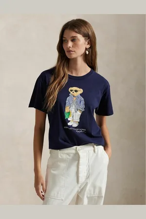 Ralph Lauren T-shirt Girocollo A Maniche Corte Con Orsetto Donna Taglie M