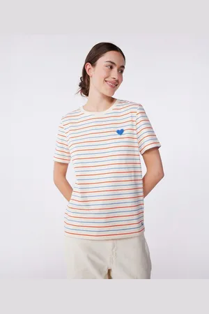 Petit Bateau T-shirt A Righe Le Droit, Con Cuore Ricamato Donna Taglie XS