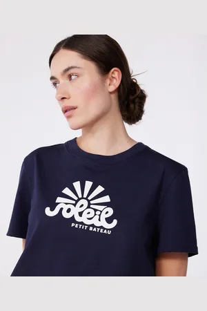 Petit Bateau T-shirt Girocollo Maniche Corte Donna Taglie XL