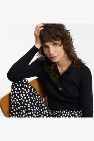 La Redoute Cardigan A Collo Alto In Maglia Fine Con Chiusura A Bottoni Donna Taglie XS