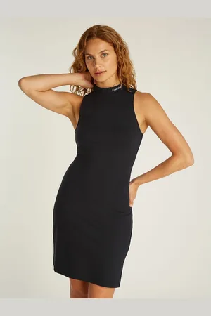 Calvin Klein Abito Corto Senza Maniche Con Collo Alto Donna Taglie XS