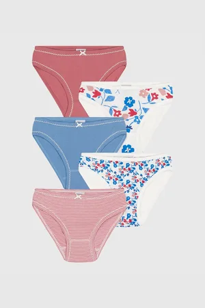Petit Bateau Confezione Da 5 Culotte Bambina Taglie 4 anni - 102 cm
