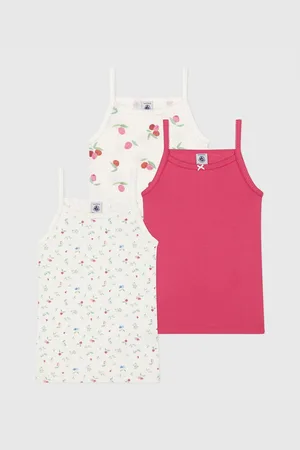 Petit Bateau Confezione Da 3 Canottiere Con Spalline Sottili In Cotone Bambina Taglie 4 anni - 102 cm