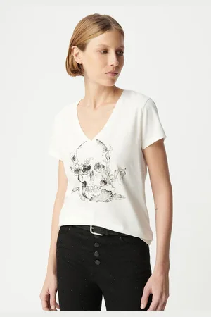 IKKS T-shirt Stampata Con Scollo A V, Maniche Corte Donna Taglie XS