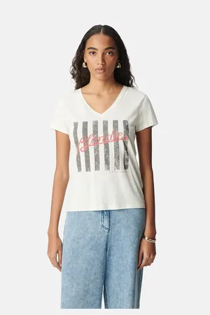 IKKS T-shirt Stampata Con Scollo A V, Maniche Corte Donna Taglie XS