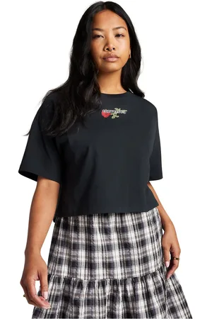 Converse T-shirt A Maniche Corte Crop Donna Taglie XS