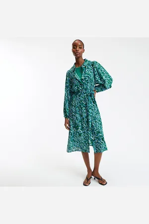 La Redoute Abito Lungo Stampato Con Maniche A Sbuffo Donna Taglie XS