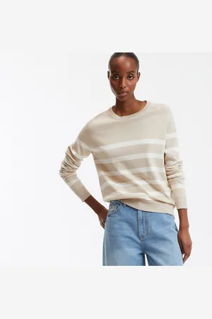 La Redoute Maglione Basico Girocollo, Maniche Lunghe, A Righe Donna Taglie S