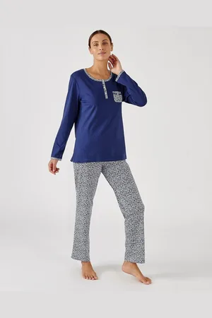 Damart Pigiama Lungo In Cotone Donna Taglie M