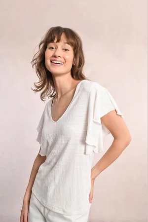 Molly Bracken T-shirt Maniche Corte Scollo A V Donna Taglie XS
