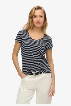Superdry T-shirt Fiammata Girocollo Logo Ricamato Donna Taglie 40 (IT) - 36 (FR)