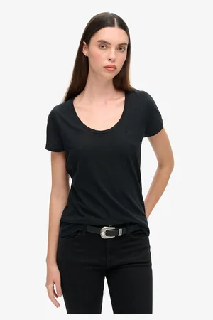 Superdry T-shirt Fiammata Girocollo Logo Ricamato Donna Taglie 40 (IT) - 36 (FR)