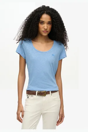 Superdry T-shirt Fiammata Girocollo Logo Ricamato Donna Taglie 40 (IT) - 36 (FR)