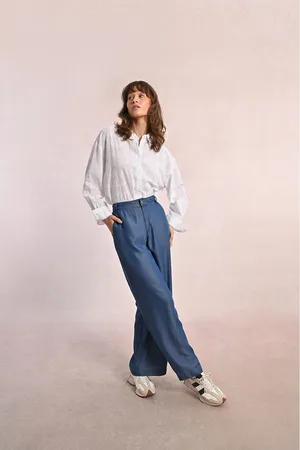 Molly Bracken Pantaloni Larghi In Denim Donna Taglie L
