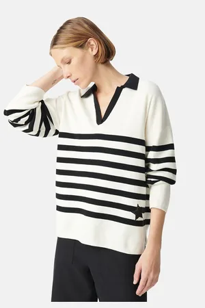 IKKS Maglia Con Ampio Scollo A Polo, Manica Lunga, Aderente Donna Taglie XS