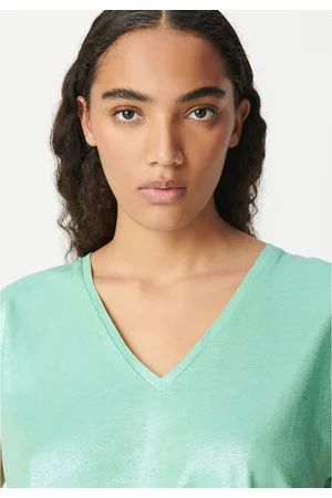 IKKS T-shirt A V Senza Maniche In Misto Lino Effetto Satinato Donna Taglie S