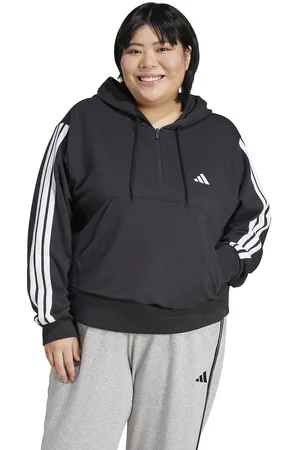 adidas Felpa Con Cappuccio A 3 Bande Essentials (grande) Donna Taglie XL
