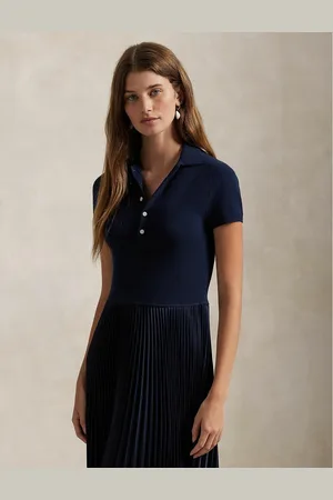 Ralph Lauren Abito Midi Realizzato Con Due Materiali Donna Taglie L