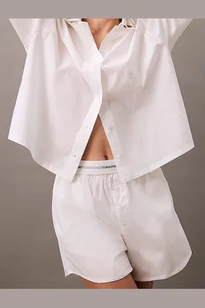 Calvin Klein Pantaloncini Da Notte In Popeline Di Cotone Donna Taglie S