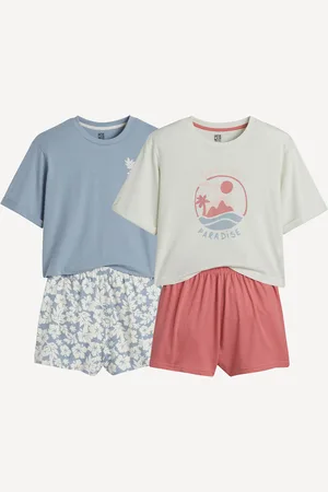 La Redoute Confezione Da 2 Pigiami Corti In Cotone, Motivo Fiori E Scritta Bambina Taglie 10 anni - 138 cm