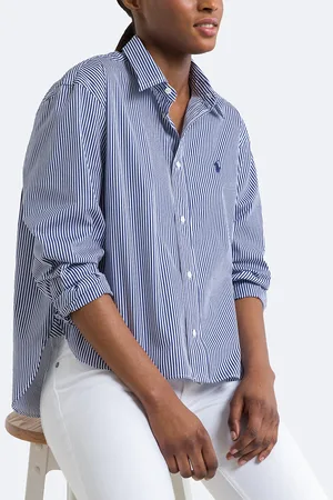 Ralph Lauren Camicia A Righe, Maniche Lunghe Donna Taglie XS