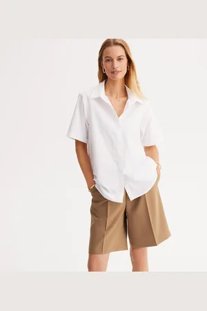 ANNE WEYBURN Camicia A Maniche Corte, Puro Cotone Donna Taglie 48 (IT) - 44 (FR)