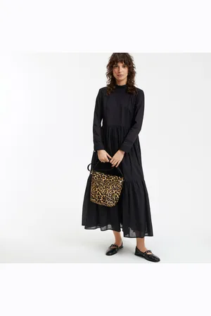La Redoute Abito Lungo In Voile Di Cotone Ricamato A Maniche Lunghe Donna Taglie XS