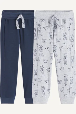 La Redoute Set Di 2 Pantaloni Jogger In Jersey Flammé Taglie 12 mesi - 74 cm